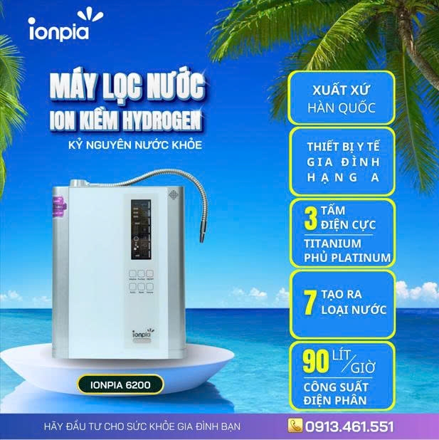 Máy lọc nước ion kiềm Ionpia ION 6200 Hà Tĩnh